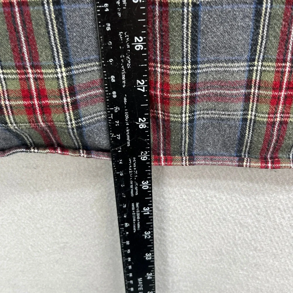 LL Bean Flannel Shirt Mens L Gray Red Scotch Plaid Traditional Outdoor Heritage